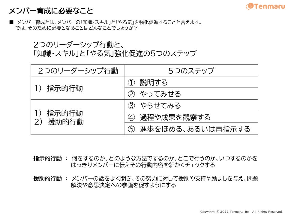 メンバー育成に必要なこと